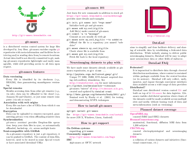 git-annex and DataLad pamphlet